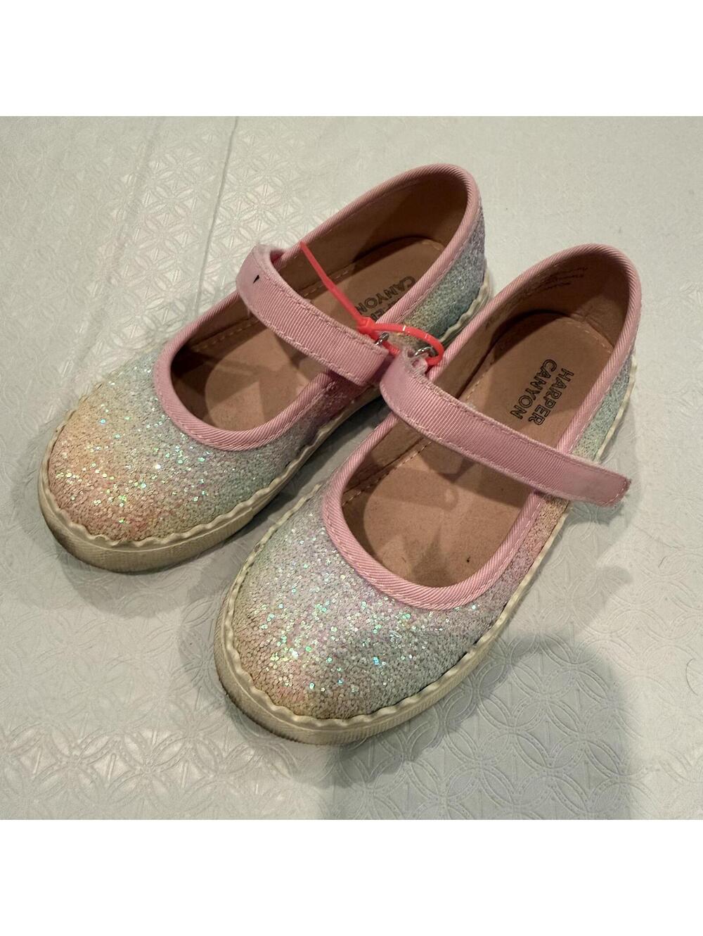 Girls' Glitter Mary Jane Shoes with Pink Strap